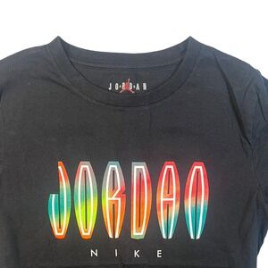 Boys Jordan Nike T Shirt Black Short Sleeve Graphic Tee Size L‎ J4